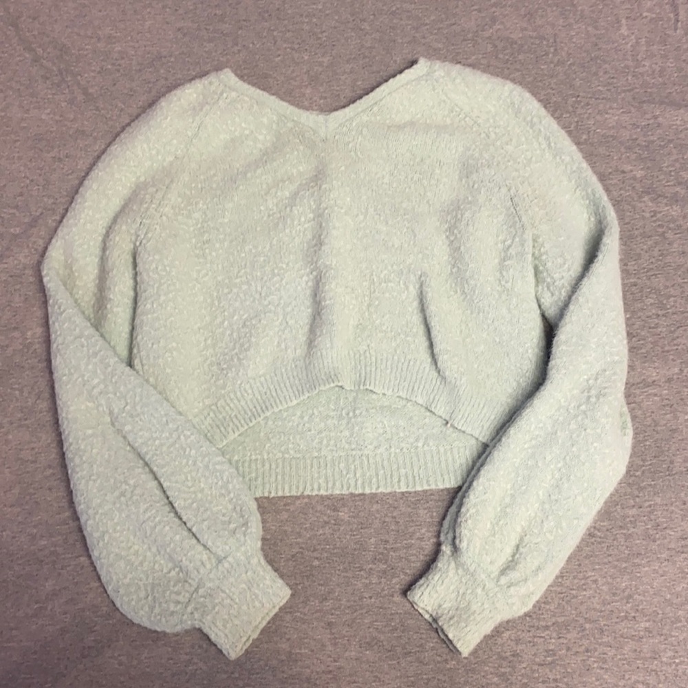 Mint green cropped sweater